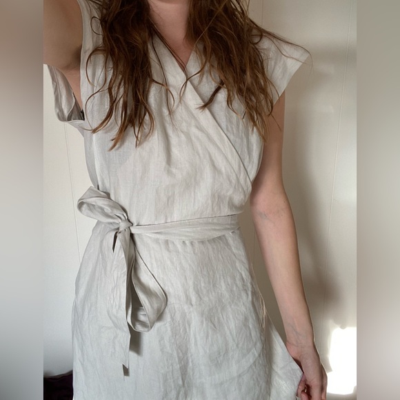 100% Linen wrap dress - Picture 4 of 4